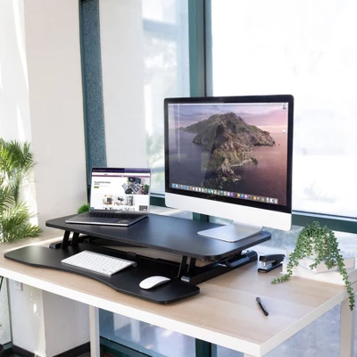 Mount-It! Standing Desk Converter | Height Adjustment From 4.3" To 19.9" | 37 Lbs. Weight Capacity | Black 8 Mount-It! Standing Desk Converter | Height Adjustment From 4.3" To 19.9" | 37 Lbs. Weight Capacity | Black - Image 6