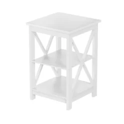 Lavish Home End Table With 2 Shelves And X-Leg Design, White 14 Lavish Home End Table With 2 Shelves And X-Leg Design, White -Homcom Furniture Shop GUEST 1e84286b e630 42f7 9cbc 78cdfd28a2c6