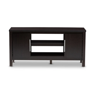 Marley Modern And Contemporary Finished TV Stand For TVs Up To 47" Dark Brown - Baxton Studio 4 Marley Modern And Contemporary Finished TV Stand For TVs Up To 47" Dark Brown - Baxton Studio - Image 2