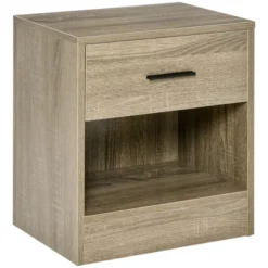 HOMCOM Modern Nightstand, Accent End Table With Drawer And Storage Shelf, Sofa Side Table For Living Room Or Bedroom -Homcom Furniture Shop GUEST 214bef34 115d 4144 8c08 ea23eb8fbec4
