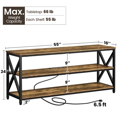 Yaheetech 55 Inch Industrial TV Stand 3-Layer TV Shelf 4 Yaheetech 55 Inch Industrial TV Stand 3-Layer TV Shelf - Image 2