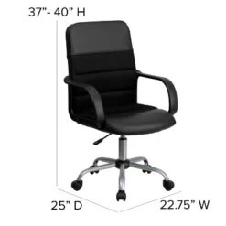 Emma And Oliver Mid-Back Black LeatherSoft And Mesh Swivel Task Office Chair With Arms -Homcom Furniture Shop GUEST 23b8bdbe 4665 463a bb0c 66b7d6e5dace