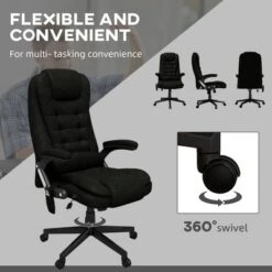 HOMCOM 6 Point Vibrating Massage Office Chair With Heat, Linen High Back Executive Office Chair With Reclining Backrest, Armrests -Homcom Furniture Shop GUEST 23ec81a8 00c5 4a09 b336 6b4b0217471a