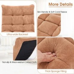 Costway Adjustable 14-Position Floor Chair Folding Lazy Gaming Sofa Chair Cushioned-Tan -Homcom Furniture Shop GUEST 24febf39 4d6e 4795 b4bb 73eda597a312