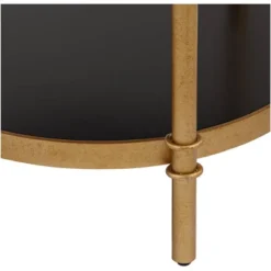 55 Downing Street Modern Luxe Wood Round Accent Side End Table 18 3/4" Wide Black Gold 3-Tier For Spaces Living Room Home House -Homcom Furniture Shop GUEST 266808ee 9f4d 498a a7ea 75963c202ea7