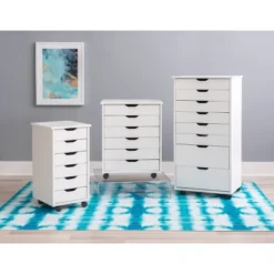 Cary 6 Drawer Rolling Storage Cart - Linon -Homcom Furniture Shop GUEST 266e55bb bfef 4bce b610 4b14836e2c07