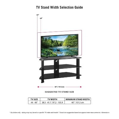 Corner TV Stand For TVs Up To 43" Black - CorLiving 7 Corner TV Stand For TVs Up To 43" Black - CorLiving - Image 5