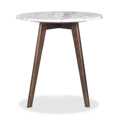20" Gabrielle Marble Round Side Table Walnut - Poly & Bark 4 20" Gabrielle Marble Round Side Table Walnut - Poly & Bark - Image 2