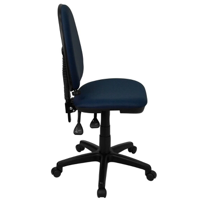 Flash Furniture Mid-Back Navy Blue Fabric Multifunction Swivel Ergonomic Task Office Chair With Adjustable Lumbar Support 4 Flash Furniture Mid-Back Navy Blue Fabric Multifunction Swivel Ergonomic Task Office Chair With Adjustable Lumbar Support - Image 2