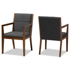 Set Of 2 Theresa Fabric Upholstered Wood Living Room Accent Chair - Baxton Studio -Homcom Furniture Shop GUEST 2cc24f6f e13c 41c9 bb54 7935fea5a7dd