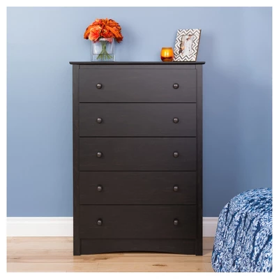 Monterey 5 Drawer Dresser Washed Black - Prepac 6 Monterey 5 Drawer Dresser Washed Black - Prepac - Image 4