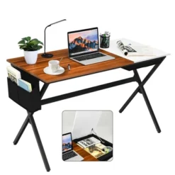 Costway Computer Desk Writing Study Laptop Table W/ Drawer & Storage Bag WalnutBlack -Homcom Furniture Shop GUEST 2e469073 aee2 4af5 9834 6aa3fdc9e444