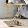 Rathlin Glass Top Side Table With Glass Top Gold - MiBasics -Homcom Furniture Shop GUEST 2e79e3c1 e08b 4914 9664 a29618236813