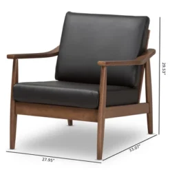 Venza Mid Century Modern Walnut Wood Faux Leather Lounge Chair Black - Baxton Studio 17 Venza Mid Century Modern Walnut Wood Faux Leather Lounge Chair Black - Baxton Studio -Homcom Furniture Shop GUEST 2f1252cc 3832 4713 a82c b86820270aba