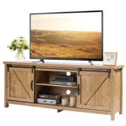 Costway TV Stand Media Center Console Cabinet Sliding Barn Door For TV's 60'' -Homcom Furniture Shop GUEST 2f33cc04 c6af 4b92 904a 0de4eaf295d7