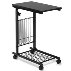 Costway Height Adjustable Sofa Side Table Snack End Slide Under Table Rolling Casters -Homcom Furniture Shop GUEST 30328744 fd30 4e6e 8051 ad81c67a7b58