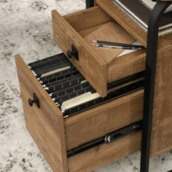 Station House L-Shape Desk Etched Oak - Sauder -Homcom Furniture Shop GUEST 307a8d1f 8563 4b23 b7fa 645c48c18a2e