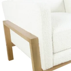 Wood Frame Accent Chair Cream Boucle - HomePop -Homcom Furniture Shop GUEST 317d65bf 2e28 4012 a3db 5df0429d9d8b