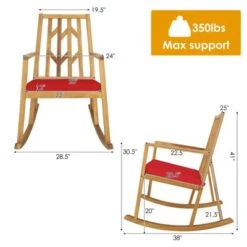 Tangkula Outdoor Rocking Chair Acacia Wood Armrest Cushioned Sofa W/Removable High-Density Cushion For Garden -Homcom Furniture Shop GUEST 318bbe23 3c4b 442f a9e1 dbd3ee12c0af