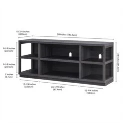 58 In. Charcoal Gray MDF TV Stand - Henn&Hart -Homcom Furniture Shop GUEST 3192cd96 7f1d 4b40 9275 27aa3f444ff6