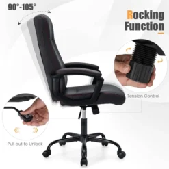 Costway Adjustable Home Office Computer Chair Swivel Rocking Executive Desk Chair With Arms -Homcom Furniture Shop GUEST 31c70708 8222 4117 80cb 8b62e32120b8