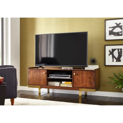Luther Wide TV Stand For TVs Up To 50" Walnut Finish - Angelo:HOME 3 Luther Wide TV Stand For TVs Up To 50" Walnut Finish - Angelo:HOME