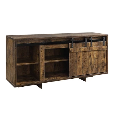 60" Bellarosa TV Stand For TVs Up To 60" Rustic Oak - Acme Furniture 4 60" Bellarosa TV Stand For TVs Up To 60" Rustic Oak - Acme Furniture - Image 2