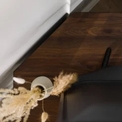 Contemporary Corner TV Stand For TVs Up To 55" Dark Walnut - Saracina Home -Homcom Furniture Shop GUEST 3310b685 b3b6 407a 92d8 f4cd39d2fd0f