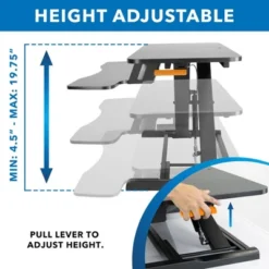 Mount-It! Standing Desk Converter | Height Adjustment From 4.3" To 19.9" | 37 Lbs. Weight Capacity | Black 14 Mount-It! Standing Desk Converter | Height Adjustment From 4.3" To 19.9" | 37 Lbs. Weight Capacity | Black -Homcom Furniture Shop GUEST 34ddee62 0828 4ec9 b6de 63289e47c97b