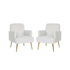 Set Of 2 Rosa Transitional Comfy Living Room Armchair With Metal Legs | ARTFUL LIVING DESIGN -Homcom Furniture Shop GUEST 353e7180 3ed6 4c8f b937 8eb4c3eeeb05