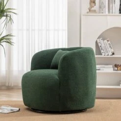 Boucle Upholstered Swivel Armchair - Kinwell -Homcom Furniture Shop GUEST 35846966 1548 4c3a 9383 7cb642ed305f