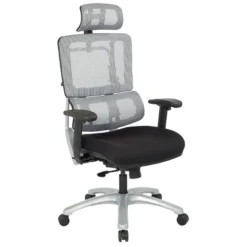 Vertical Mesh Back Chair With Shiny Base And Coal Free Flex Fabric With Headrest - OSP Home Furnishings 13 Vertical Mesh Back Chair With Shiny Base And Coal Free Flex Fabric With Headrest - OSP Home Furnishings -Homcom Furniture Shop GUEST 35b9e2fc a2a1 4790 b32e c2879007617e