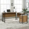 Station House L-Shape Desk Etched Oak - Sauder