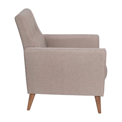 Emma And Oliver Upholstered Mid-Century Modern Arm Chair With Tufted Seat And Back, Pocket Spring Support And Wooden Legs 9 Emma And Oliver Upholstered Mid-Century Modern Arm Chair With Tufted Seat And Back, Pocket Spring Support And Wooden Legs - Image 7