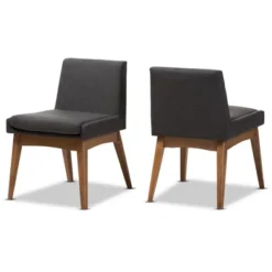 Set Of 2 Nexus Mid Century Modern Walnut Wood Fabric Upholstered Dining Side Chair - Baxton Studio -Homcom Furniture Shop GUEST 363c4187 afb9 4259 b444 9130a4800cde