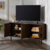 Contemporary Corner TV Stand For TVs Up To 55" Dark Walnut - Saracina Home -Homcom Furniture Shop GUEST 3782773e 28a9 4e35 9c75 ee523bdbf94e