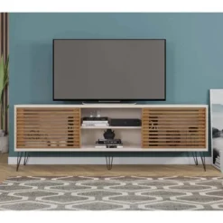 71" Arthur Wooden TV Stand For TVs Up To 71" With 2 Slatted Sliding Doors - The Urban Port -Homcom Furniture Shop GUEST 37965f54 ec86 4415 9e7e a91c4029d3e7