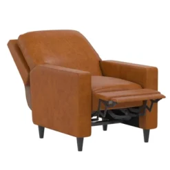 Lana Pushback Recliner Living Room Accent Chair Camel Faux Leather - Novogratz -Homcom Furniture Shop GUEST 37c9d093 91e4 4b70 8b9a 2d0920e6eb29