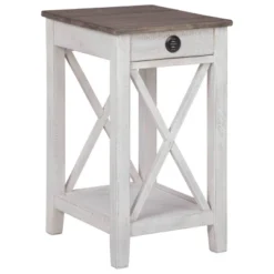 Adalane Side Table White/Gray - Signature Design By Ashley -Homcom Furniture Shop GUEST 38190771 5df1 4c35 81b3 7a5a6fa735d4