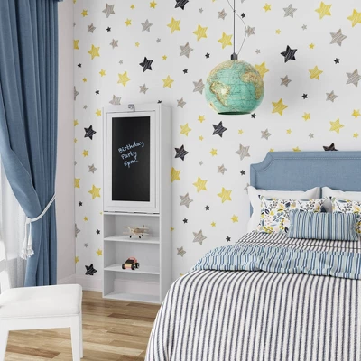 Wall Mount Folding Desk Cabinet With Blackboard White - Danya B. 7 Wall Mount Folding Desk Cabinet With Blackboard White - Danya B. - Image 5