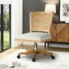 Crisolina Office Task Chair With Rattan Back Height-adjustable Computer Desk Chair Swivel | Karat Home-Linen 1 Crisolina Office Task Chair With Rattan Back Height-adjustable Computer Desk Chair Swivel | Karat Home-Linen -Homcom Furniture Shop GUEST 39bb55ed eb06 4e9b 8e76 0f412084704b