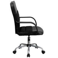 Emma And Oliver Mid-Back Black LeatherSoft And Mesh Swivel Task Office Chair With Arms -Homcom Furniture Shop GUEST 3a621967 dede 4aa0 b8a3 c779cbaa8f2a