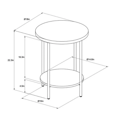 Wood And Metal Round End Table - Room Essentials™ 5 Wood And Metal Round End Table - Room Essentials™ - Image 3