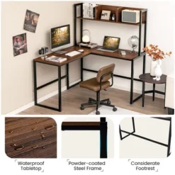 Costway 55''L-Shaped Desk Corner Computer Desk Writing Workstation Table W/Hutch 19 Costway 55''L-Shaped Desk Corner Computer Desk Writing Workstation Table W/Hutch -Homcom Furniture Shop GUEST 3b1c9fa2 17b0 4a6d 95a8 b3a39b25488a