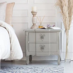 Maslow Side Table With 2 Drawers Gray - Finch