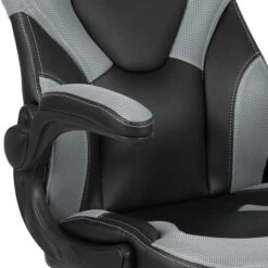 BlackArc High Back Gaming Chair With Gray And Black Faux Leather Upholstery, Height Adjustable Swivel Seat & Padded Flip-Up Arms -Homcom Furniture Shop GUEST 3d9d70f8 6e39 4f6a b92d b4e086477fee