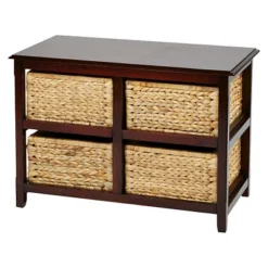 20.5" Seabrook TwoTier Storage Unit With Espresso And Natural Baskets - OSP Home Furnishings -Homcom Furniture Shop GUEST 3eb6208b ced4 43d5 ab96 8c99595830b8