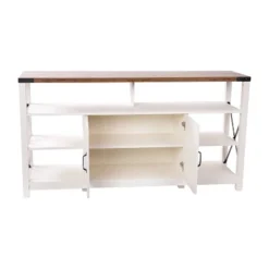 60" Brayden Modern Farmhouse TV Stand For TVs Up To 64" With Storage Cabinets White/Rustic Oak - Taylor & Logan 14 60" Brayden Modern Farmhouse TV Stand For TVs Up To 64" With Storage Cabinets White/Rustic Oak - Taylor & Logan -Homcom Furniture Shop GUEST 3fa19036 bb6f 421c 87a7 5a7dcf116962
