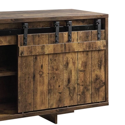 60" Bellarosa TV Stand For TVs Up To 60" Rustic Oak - Acme Furniture 7 60" Bellarosa TV Stand For TVs Up To 60" Rustic Oak - Acme Furniture - Image 5