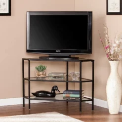 Conrad Metal/Glass Corner TV Stand For TVs Up To 32" Black - Aiden Lane 14 Conrad Metal/Glass Corner TV Stand For TVs Up To 32" Black - Aiden Lane -Homcom Furniture Shop GUEST 40ac0072 c2e7 4cf6 8db9 1814b8532483